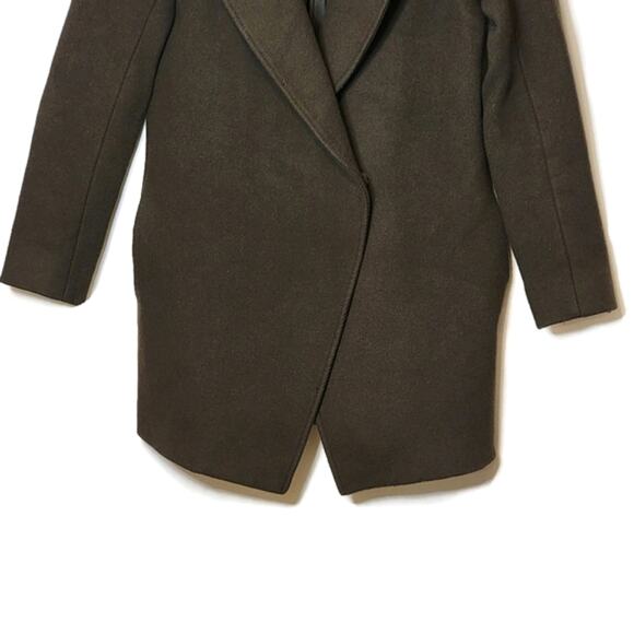 Theory Wool Cashmere Mid Length Single Breasted Green Jacket Coat Size S - Picture 3 of 12